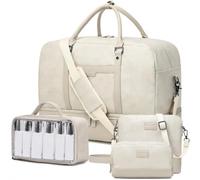 Wogarl Borsone da viaggio per donne e uomini, grande borsa da viaggio, bianco