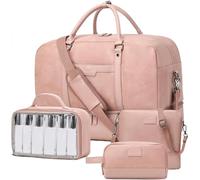 Wogarl Borsone da viaggio per donne e uomini, grande borsa da viaggio, rosa