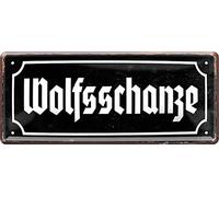 WOGEKA ART Targa in metallo retrò - WolFSSCHANZE - Targa nostalgica come idea regalo per compleanno, Natale, decorazione 28 x 12 cm, targa vintage in metallo 153