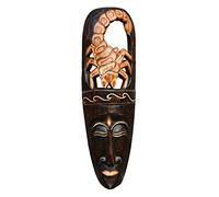 Wogeka - Maschera da parete Scorpione da 50 cm - in stile etnico Africa in legno come idea regalo per Natale compleanno decorazione - realizzato a mano da Bali Maske94