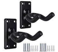 WOGOD Ganci da parete per chitarra, confezione da 2, per chitarre acustiche, elettriche e bassi (confezione da 2, nero)