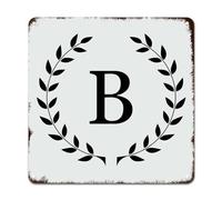 WoGuangis Monogramma iniziale lettera B cartello da parete in metallo corona nera alfabeto vintage decorazione da parete in metallo personalizzato lettera regali decorazione artistica da parete