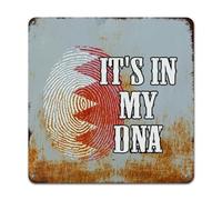 WoGuangis Targa da parete in metallo con bandiera del Bahrain It's in My DNA, regalo per viaggiatori del mondo, decorazione da parete vintage per la casa, 25,4 x 25,4 cm, regalo di compleanno per