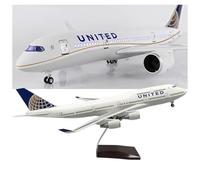 WOGYOZKA Modello Di Aereo B747 United Airlines Da 47 Cm, In Resina, Con Ruote Girevoli, Ideale Come Pezzo Esposizione Statica For La Casa O L'ufficio, Regalo For Collezionisti Appassionati(Upgrade)