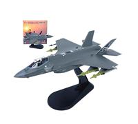 WOGYOZKA Modello pressofuso scala 1/72 del caccia stealth F-35A Lightning II, preverniciato,collezione, con supporto espositivo, set regalo for decorazioni scrivania for adulti, collezione