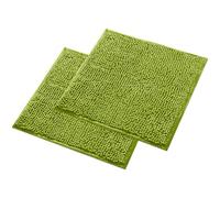 WohnDirect Set di 2 tappetini da bagno, colore verde, 45 x 45 cm, antiscivolo e lavabile, tappetino da bagno, tappetino per WC