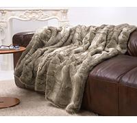 Wohnen & Accessoires GmbH & Co. KG Coperta in pelliccia, coperta in pelliccia sintetica orso grigio e beige melange 150
