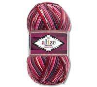 Wohnkult Alize 100 g di lana Superwash Comfort per calze, 33 colori a scelta, monocromatico/multicolore (2698)