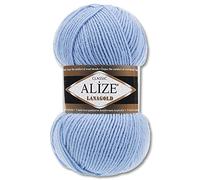 Wohnkult Alize 100 g Lanagold Premium Lana 51 selezione cappelli coperte abbigliamento Accesoire (40 | azzurro)