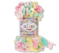 Wohnkult Alize 5862 - Gomitolo di lana Puffy Color Premium, 26 combinazioni di colori, lavorato a mano, uncinetto e lavoro a maglia senza attrezzi