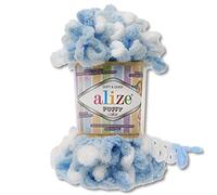 Wohnkult Alize Puffy Color Premium - Gomitolo di lana da 100 g, 26 combinazioni di colori, ciniglia, lavorato a mano, uncinetto e maglia senza strumenti (5865)
