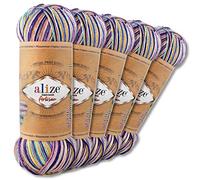 Wohnkult Alize Superwash Artisan 9003 - Gomitolo di lana per calzini, 5 x 100 g