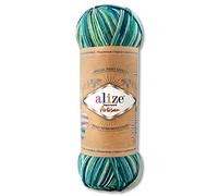 Wohnkult Alize Superwash Artisan - Gomitolo di lana per calzini, 100 g, 16 colori a contrasto per lavorare a maglia (9001)