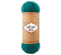 Wohnkult Alize Superwash Artisan - Gomitolo di lana per calzini, 100 g, 16 scelte, a contrasto (507, verde bottiglia)