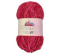 Wohnkult Himalaya - Gomitolo di lana Velvet Dolphin, soffice ciniglia, 100 g, per accessori, indumenti e coperte, 40 colori a scelta (90010 | fucsia)