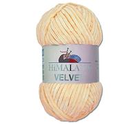 Wohnkult Himalaya - Gomitolo di lana Velvet Dolphin, soffice ciniglia, 100 g, per accessori, indumenti e coperte, 40 colori a scelta (90033 | albicocca)