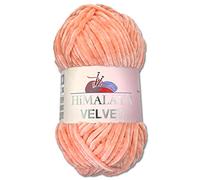 Wohnkult Himalaya - Gomitolo di lana Velvet Dolphin, soffice ciniglia, 100 g, per accessori, indumenti e coperte, 40 colori a scelta (90023 | pesca)
