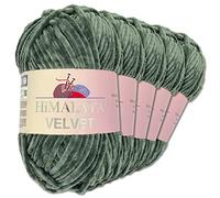 Wohnkult “Himalaya Velvet” - Gomitolo di lana soffice, 5 gomitoli da 100 g, per accessori, indumenti e coperte, 40 colori a scelta (90020 - grigio scuro)
