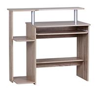 WOHNLING Albury S01 Porta PC, Truciolare/Plastica, Rovere/Argento