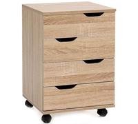 WOHNLING Cassettiera con Ruote 40x40x60 cm Sonoma con Cassetti