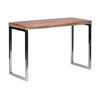 WOHNLING Consolle Console in Legno di Acacia Solido con Gambe in Metallo scrivania 120 x 45 cm credenza in Stile Country