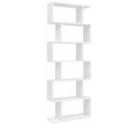 WOHNLING libreria WL5.691 70 x 23,5 x 190,5 cm Bianche | Scaffale per Stand 6 Scomparti | Cassettiera di Design di Piccole Dimensioni | Scaffale per archivio Moderno Freestanding | Scaffale Aperto
