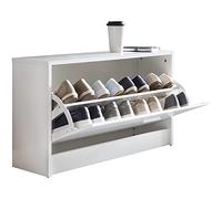 WOHNLING Panca Portascarpe Split 80x24x47 cm Bianca con Seduta