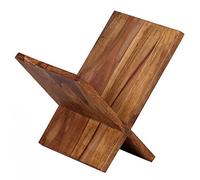 WOHNLING portariviste in Legno massello Sheesham X-Form 31 cm Riviste Progettazione Stand Brochure Holder Stile Country