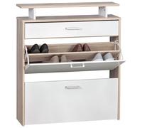 Wohnling Schuhschrank MDF Sonoma Eiche 80 cm Schuhregal Schuhkipper Design Schuh-Kommode Modern Sideboard Schuhablage Scarpiera, Legno, Rovere, 80 x 24 x 94 cm, rovere sonoma