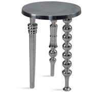 Wohnling Tavolino 44 x 44 x 63 cm in alluminio con tre diverse gambe | Tavolo a tre gambe in metallo | Tavolo decorativo rotondo argento | Ripostiglio in alluminio moderno | Piccolo tavolo soggiorno