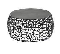 WOHNLING Tavolino da caffè Alluminio 66x66x30 cm Metallo Nero | Tavolo da Salotto Rotondo Moderno | Divano Tavolo con Struttura a Rami