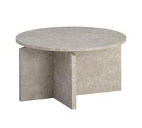 Wohnling Tavolino da salotto, 60 x 60 x 33 cm, effetto pietra, moderno, rotondo, tavolino da salotto, beige, tavolino piccolo