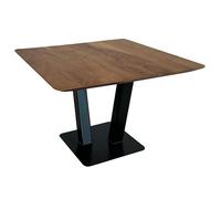 Wohnling Tavolino da salotto, 60 x 60 x 40 cm, in legno massiccio di acacia, in metallo, quadrato, design con venature del legno naturale, tavolino da caffè per soggiorno, moderno