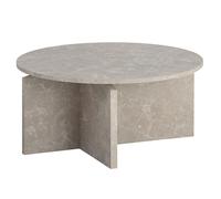 Wohnling Tavolino da salotto, 70 x 70 x 33 cm, effetto pietra, moderno, rotondo, per soggiorno, divano, beige, tavolino grande
