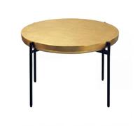 WOHNLING Tavolino da Salotto Rotondo 63x63x41 cm Alluminio Oro Orientale