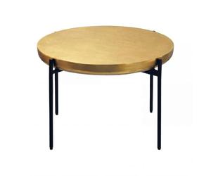 WOHNLING Tavolino da Salotto Rotondo 63x63x41 cm Alluminio Oro Orientale