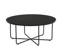 WOHNLING Tavolino da Salotto Rotondo 80x80x35 cm Nero Total Black