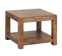 WOHNLING Tavolino Mumbai 60x60x45 cm Sheesham Massello Marrone Scuro