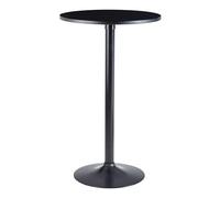 WOHNLING Tavolo da Bar Rotondo Ø 60x100 cm Metallo Legno Nero