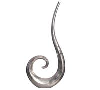 WOHNLING Vaso decorativo da 100 cm, in alluminio e argento, a spirale, moderno, grande, decorativo, stravagante, per fiori, XXL, in alluminio, decorazione per la casa, realizzato a mano