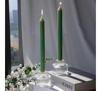 Woho Set di 4 portacandele conici trasparenti per centrotavola da tavolo di nozze, portacandele votivi in vetro a coste, per feste di Natale, decorazioni per la casa