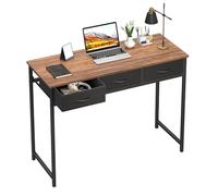 WOHOMO Scrivania per computer con cassetti, scrivania per camera da letto da 99,3 cm con contenitore, scrivania per casa e ufficio per spazi della stanza, tavoli da studio per lavoro moderno, rustica