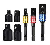 wohot Set di 7 Pezzi Adattatore per Chiavi a Bussola e Inserti, 3Pcs Adattatore Esagonale 1/4"/1/2"/3/8" + Adattatore Chiave a Bussola 1/4" su 3/8" - 3/8" su 1/4" - 3/8" su 1/2" - 1/2" su 3/8"