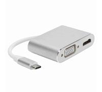 WOHPNLE Adattatore USB C a HDMI VGA, convertitore 4K da tipo C a VGA per schermi piccoli a schermi grandi Adattatori per cavi per computer Plug and Play per conferenze in ufficio Home