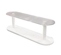 WOHPNLE Alzate per display a 2 strati, organizer per profumi di grande capacità con materiale plastico, organizer ideale per scaffali per la decorazione domestica, scrivania ordinata e