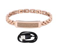 WOHPNLE Bracciale Intelligente in Acciaio, Fitness Tracker contapassi Scatto remoto di Foto Braccialetto di Salute impermeabilizzazione da 0,22 Pollici per telefoni Android (d'oro)