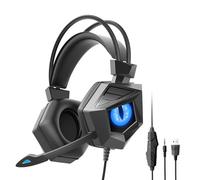 WOHPNLE Clear Sound Cuffie da gioco ergonomiche cablate, Chiamate chiare Set per PC Cuffie nitide Auricolari Bluetooth lisci Cuffie wireless stabili per lo streaming di giochi (Nero Blu)