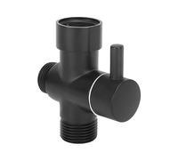 WOHPNLE Deviatore per soffione doccia, valvola deviatrice in rame a parete con controllo dell'acqua calda e fredda e kit di riparazione per WC da 7/8 pollici per lavandino del (Nera)