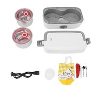 WOHPNLE Electric Lunch Box 2 scompartimento, riscaldatore di cibi a prova di perdita in acciaio inossidabile con riscaldamento rapido per l'uso domestico in ufficio