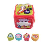 WOHPNLE Giocattolo Esaedro per Bambini, Tamburo a Mano per smistamento di Forme in Plastica con 4 Accessori, Tamburo Sensoriale per Bambini per attività di Viaggio o attività Musicali